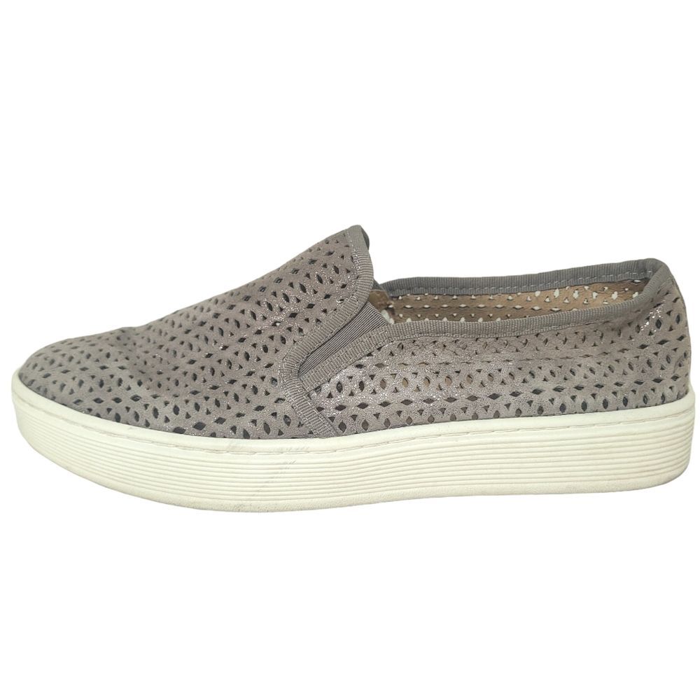 Sofft Somers II Bronze Metallic Suede Cut Out Slip On Sneakers Womens Size 9